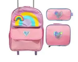 [M100100] Maleta estudiantil rosada arcoiris