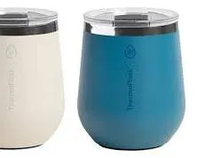 [V700100] Vaso Acero Inoxidable Frio 354ml, 2 Unidades (Beige/azul)
